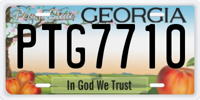 GA license plate PTG7710