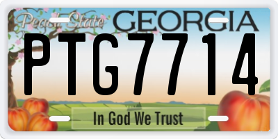 GA license plate PTG7714