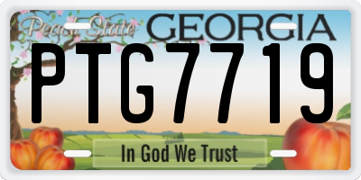 GA license plate PTG7719