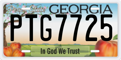 GA license plate PTG7725