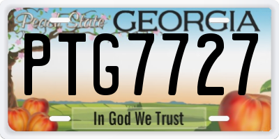 GA license plate PTG7727