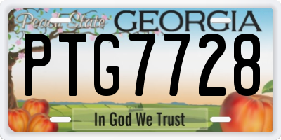 GA license plate PTG7728