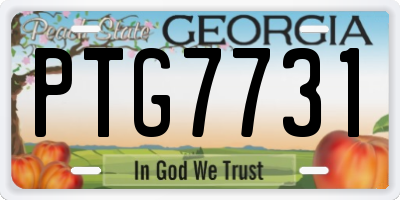 GA license plate PTG7731
