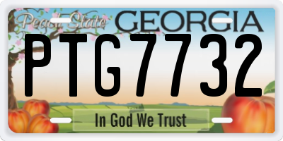 GA license plate PTG7732
