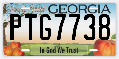 GA license plate PTG7738