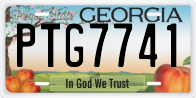 GA license plate PTG7741