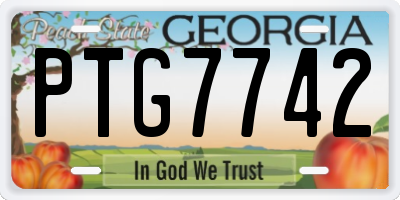 GA license plate PTG7742