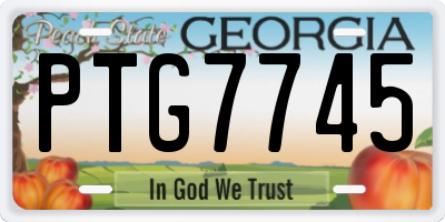 GA license plate PTG7745