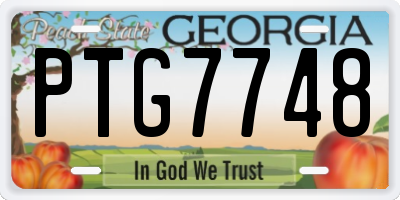 GA license plate PTG7748