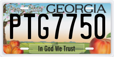 GA license plate PTG7750