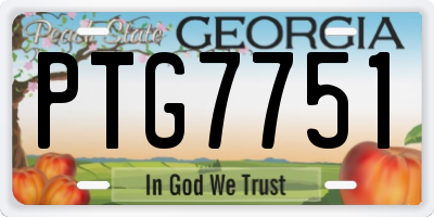 GA license plate PTG7751