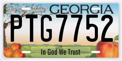 GA license plate PTG7752