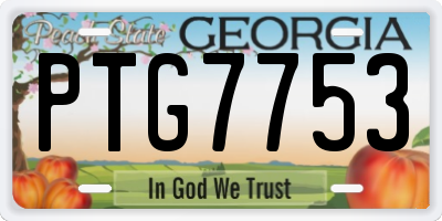 GA license plate PTG7753