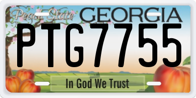 GA license plate PTG7755