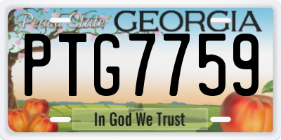 GA license plate PTG7759