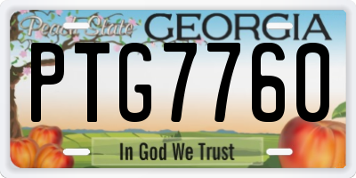 GA license plate PTG7760