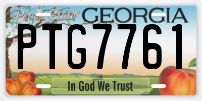 GA license plate PTG7761