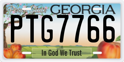 GA license plate PTG7766