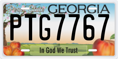 GA license plate PTG7767