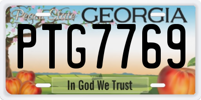 GA license plate PTG7769