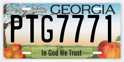 GA license plate PTG7771