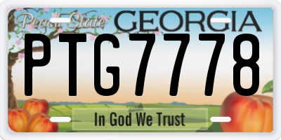 GA license plate PTG7778