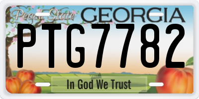 GA license plate PTG7782