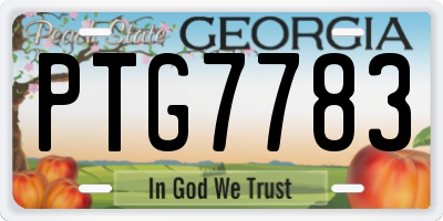 GA license plate PTG7783