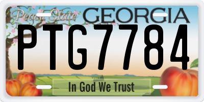 GA license plate PTG7784