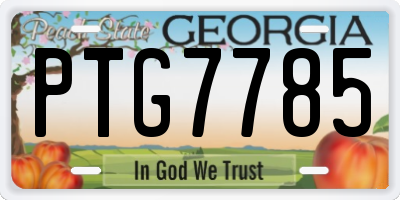 GA license plate PTG7785