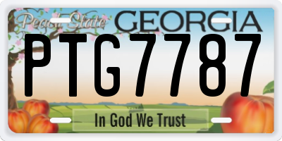 GA license plate PTG7787