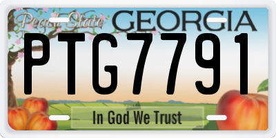 GA license plate PTG7791