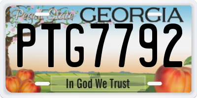 GA license plate PTG7792