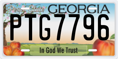 GA license plate PTG7796
