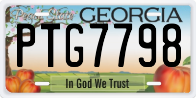GA license plate PTG7798