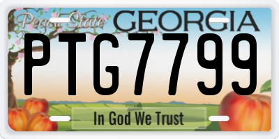 GA license plate PTG7799