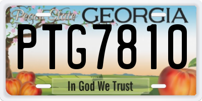 GA license plate PTG7810