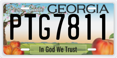 GA license plate PTG7811