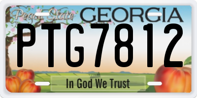 GA license plate PTG7812