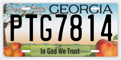 GA license plate PTG7814