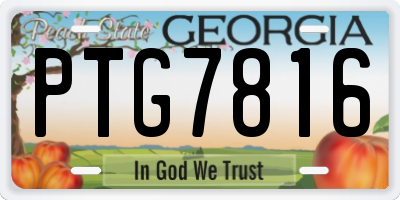 GA license plate PTG7816