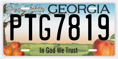 GA license plate PTG7819
