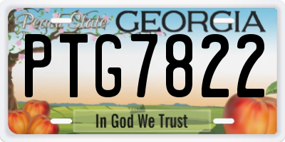 GA license plate PTG7822