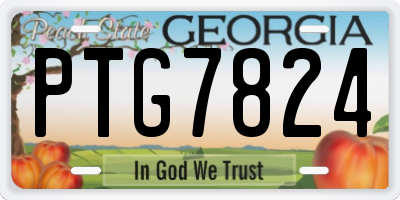 GA license plate PTG7824