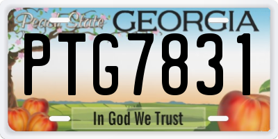 GA license plate PTG7831