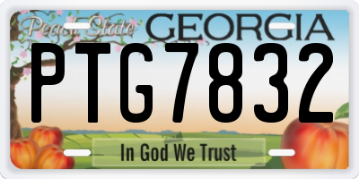 GA license plate PTG7832
