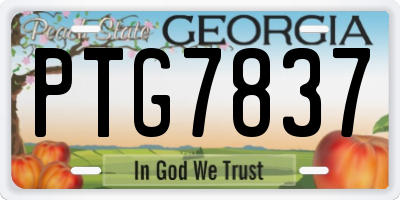 GA license plate PTG7837