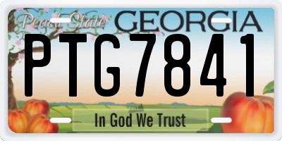 GA license plate PTG7841