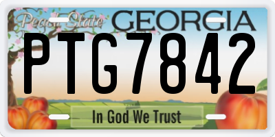 GA license plate PTG7842