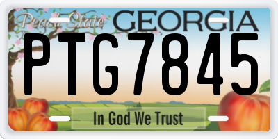 GA license plate PTG7845